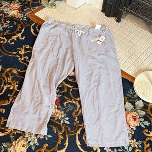 DashDrawcord  linen blend‎ pants in pinstripe blue and white. NWT